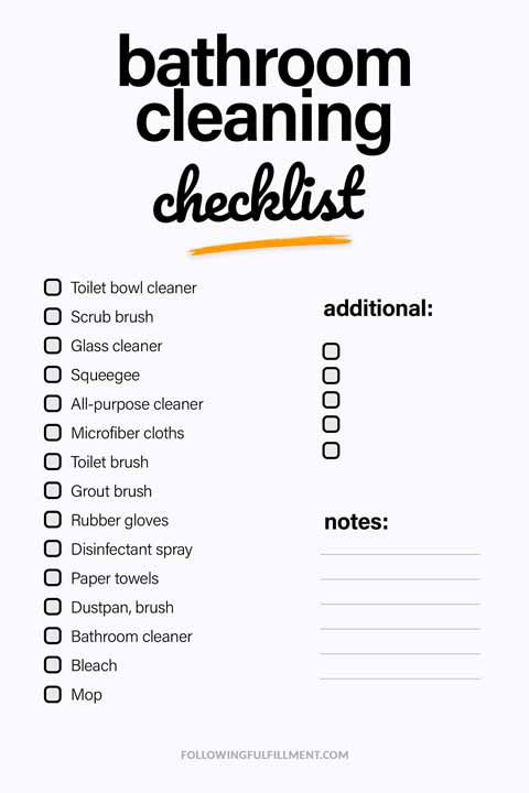 Bathroom Cleaning checklist