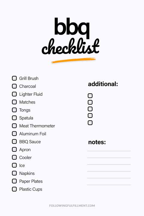 Bbq checklist