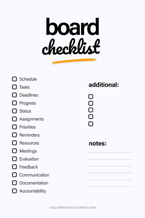 Board checklist