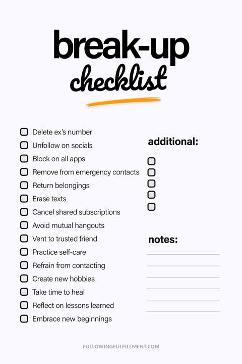 Break-Up checklist