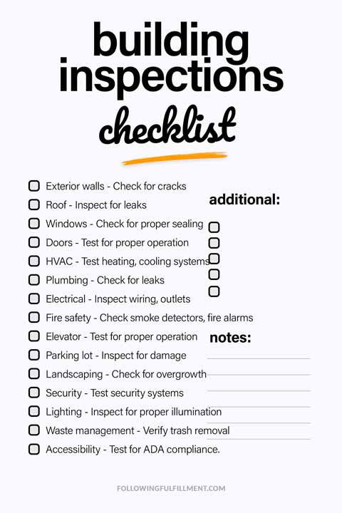 Building Inspections checklist