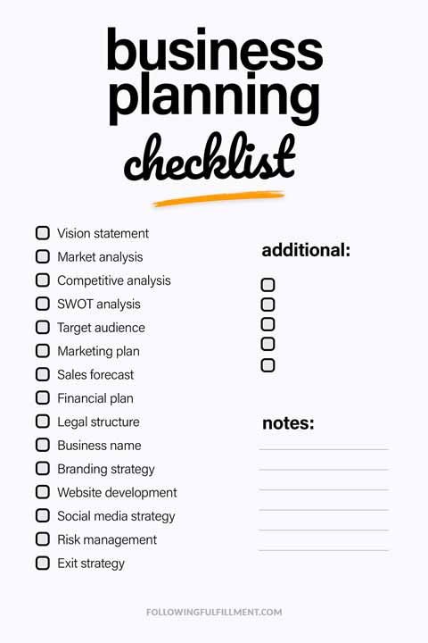 Business Planning checklist