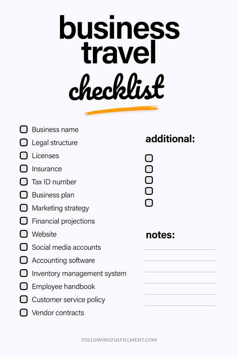 Business Travel checklist