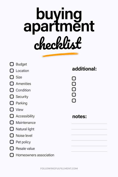 Buying Apartment checklist