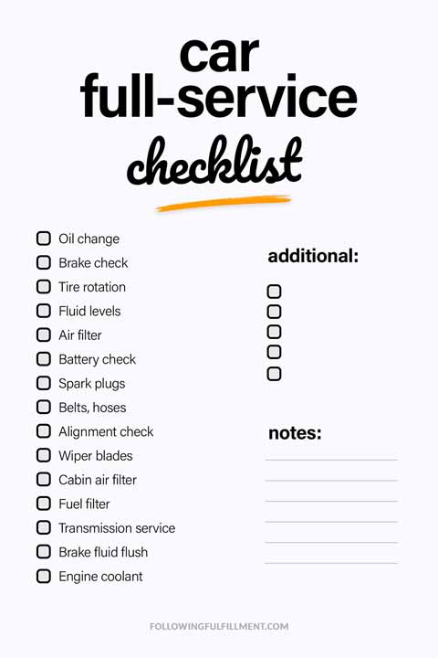Car Full-Service checklist