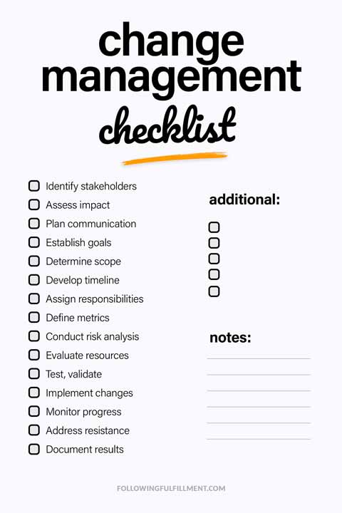 Change Management checklist