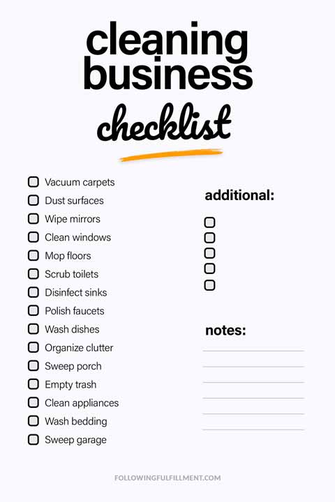 Cleaning Business checklist