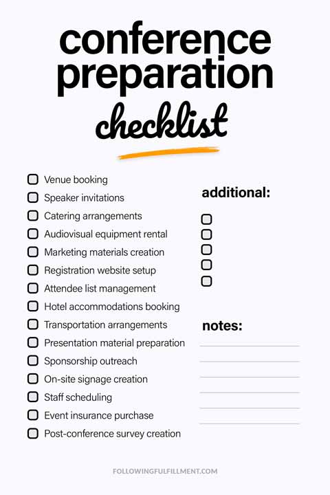 Conference Preparation checklist
