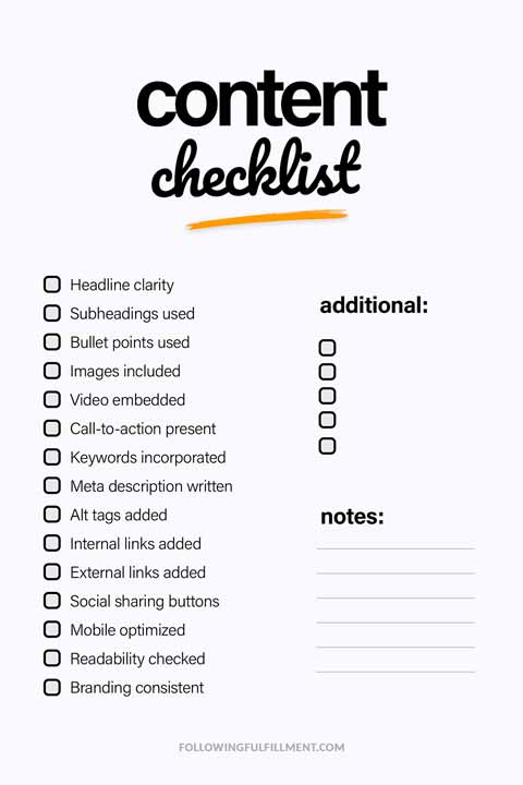 Content checklist