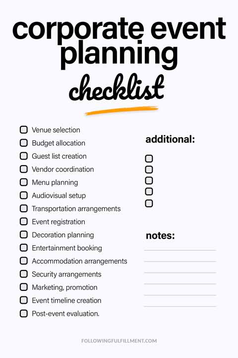 Corporate Event Planning checklist