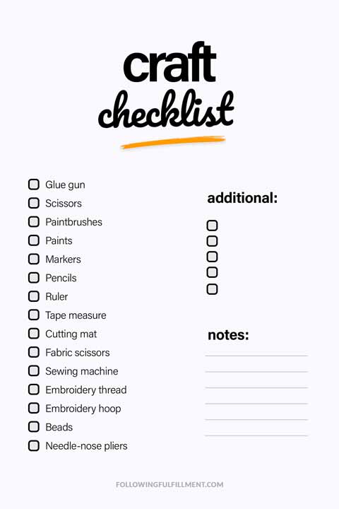 Craft checklist