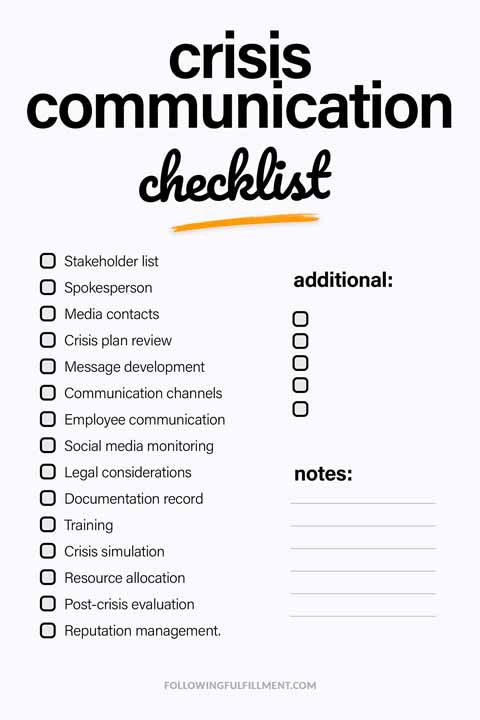 Crisis Communication checklist