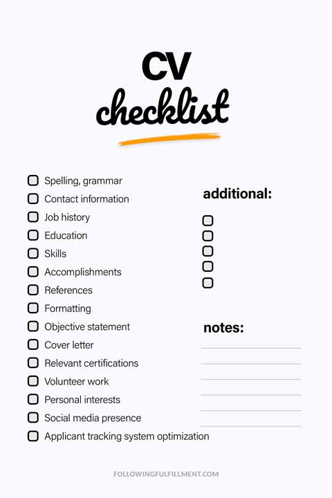 Cv checklist