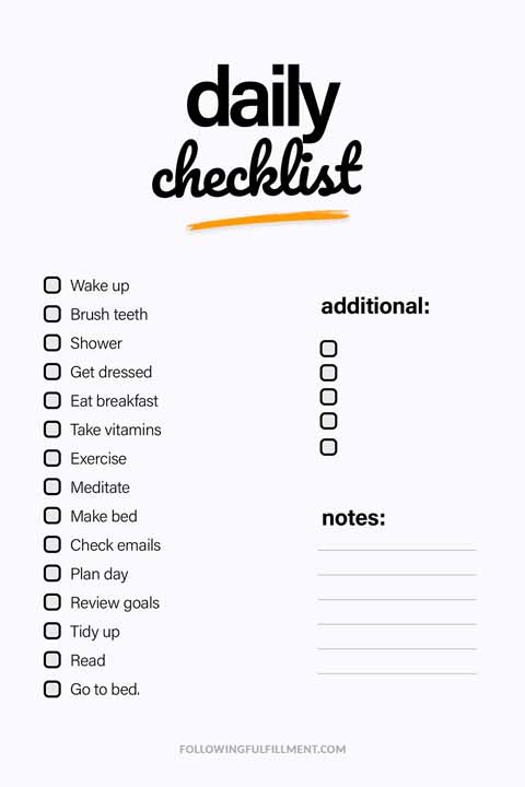 Daily checklist