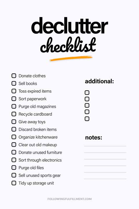 Declutter checklist