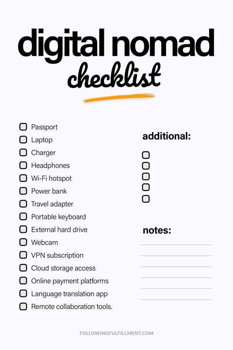 Digital Nomad checklist