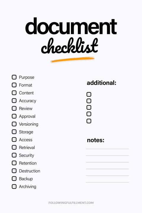Document checklist