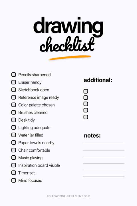 Drawing checklist