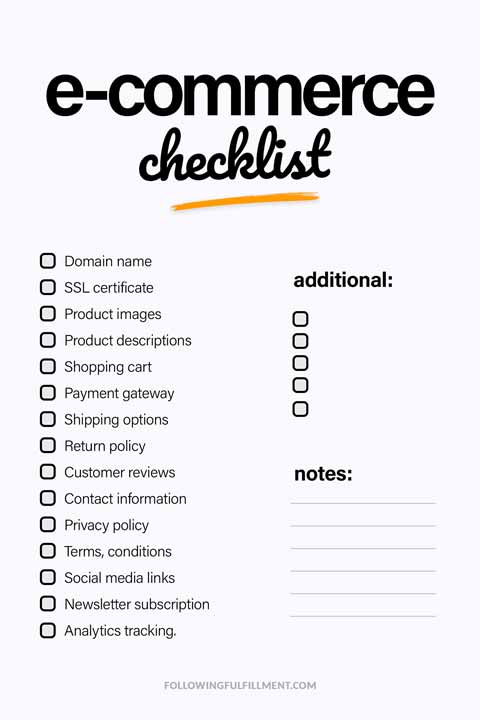 E-Commerce checklist