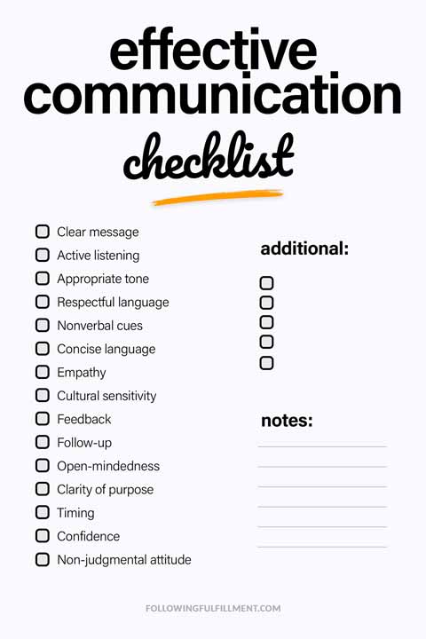 Effective Communication checklist