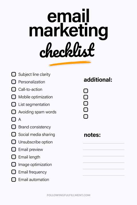 Email Marketing checklist