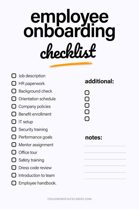 Employee Onboarding checklist