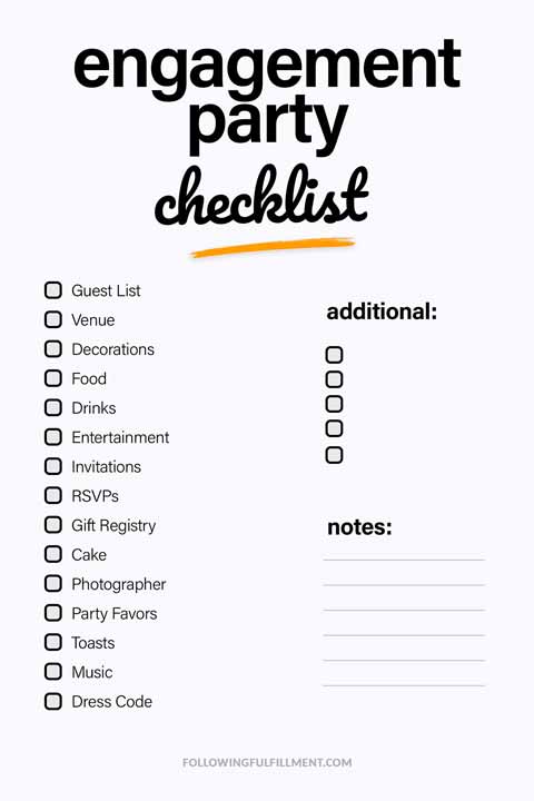 Engagement Party checklist