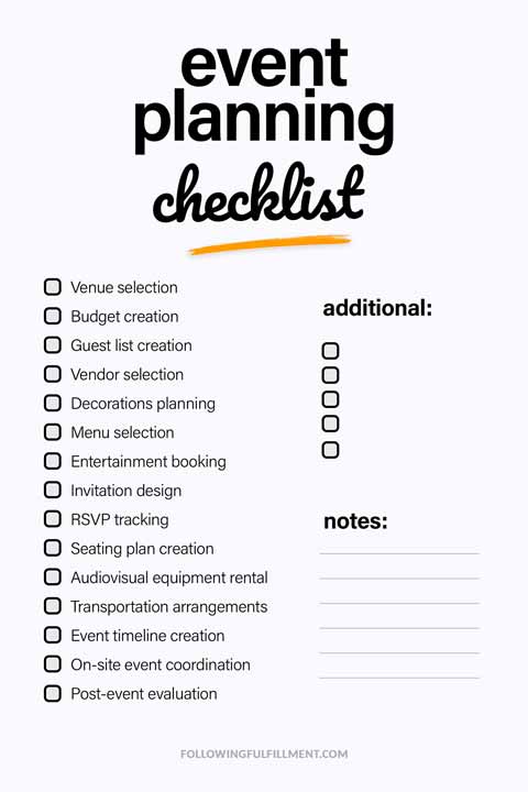 Event Planning checklist