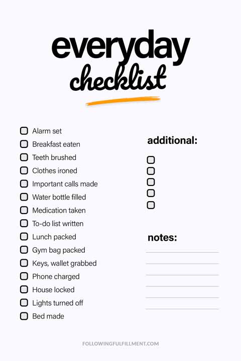 Everyday checklist