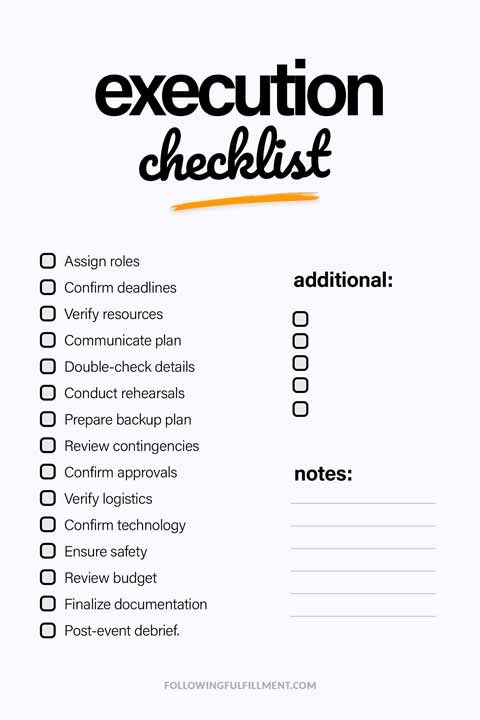 Execution checklist