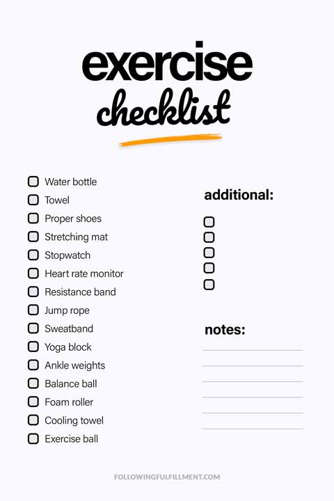 Exercise checklist