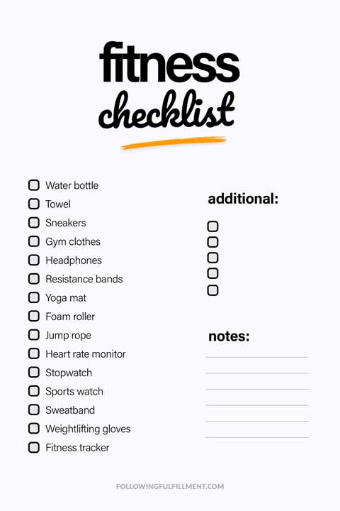 Fitness checklist
