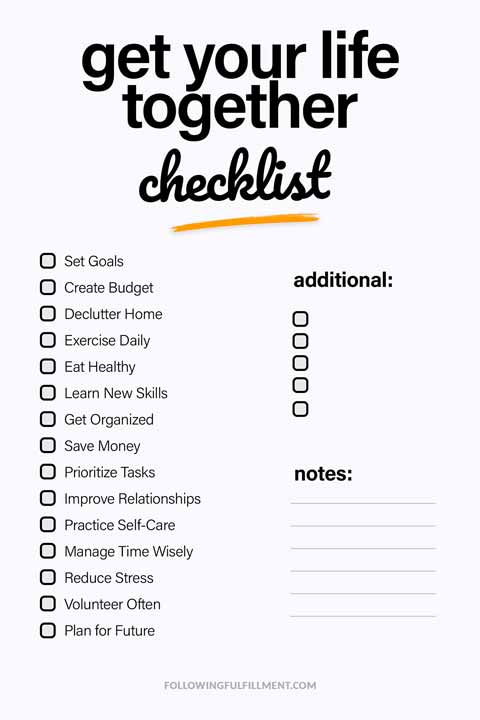 Get Your Life Together checklist