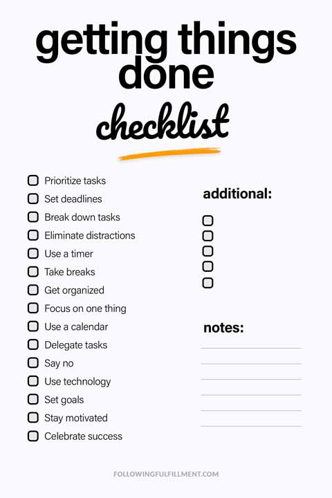 Getting Things Done checklist