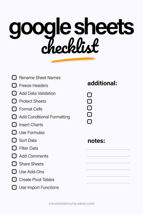 Google Sheets checklist