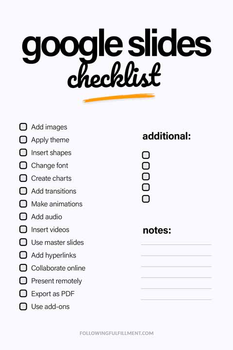 Google Slides checklist