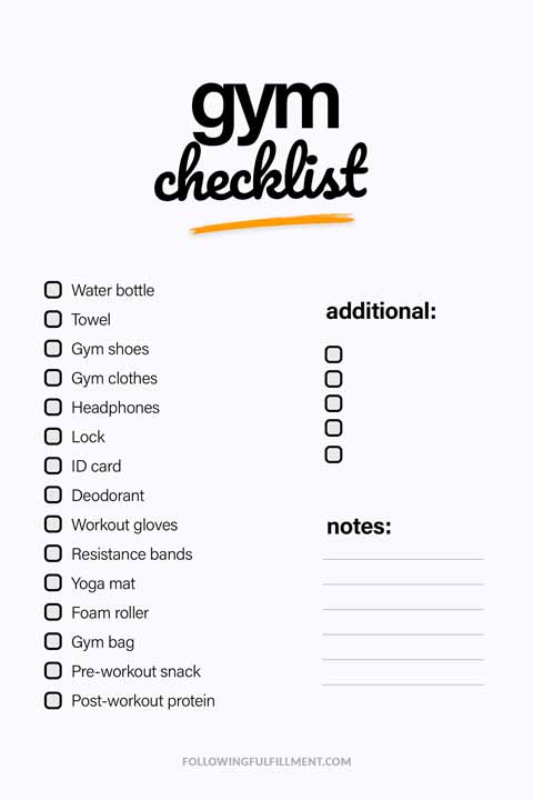 Gym checklist