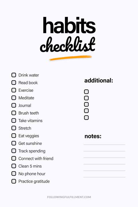 Habits checklist