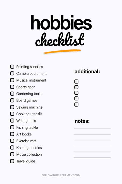 Hobbies checklist