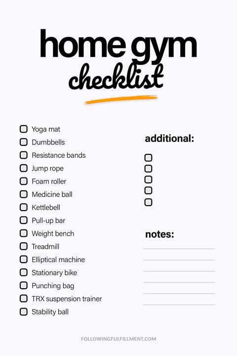 Home Gym checklist