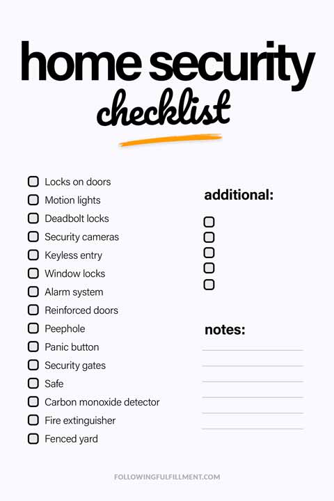 Home Security checklist