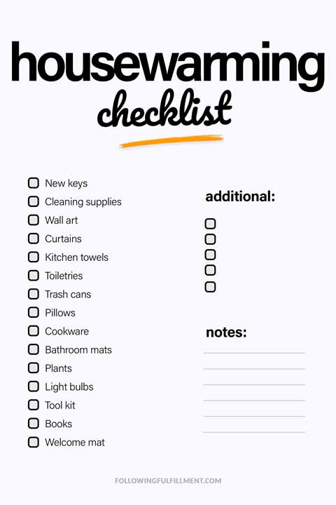 Housewarming checklist