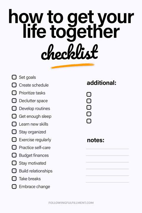 How To Get Your Life Together checklist