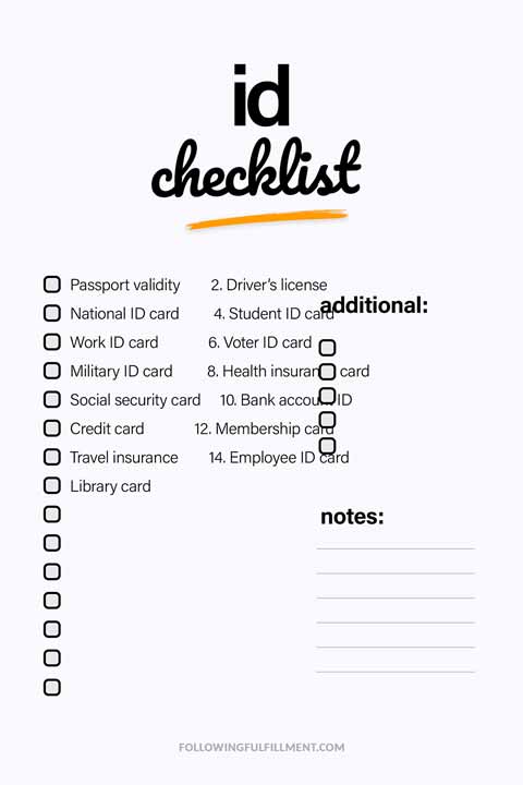 Id checklist