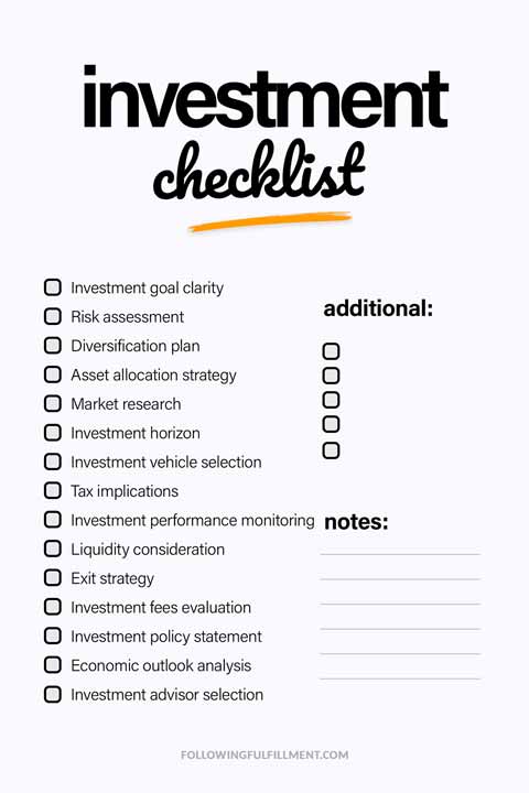 Investment checklist