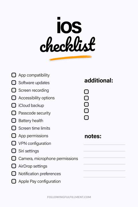 Ios checklist