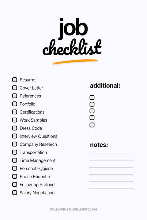 Job checklist