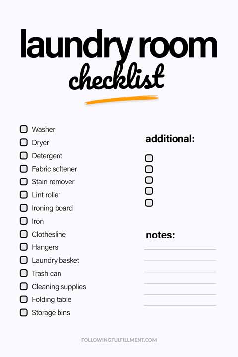 Laundry Room checklist
