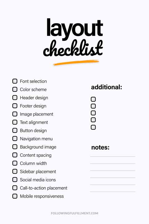 Layout checklist