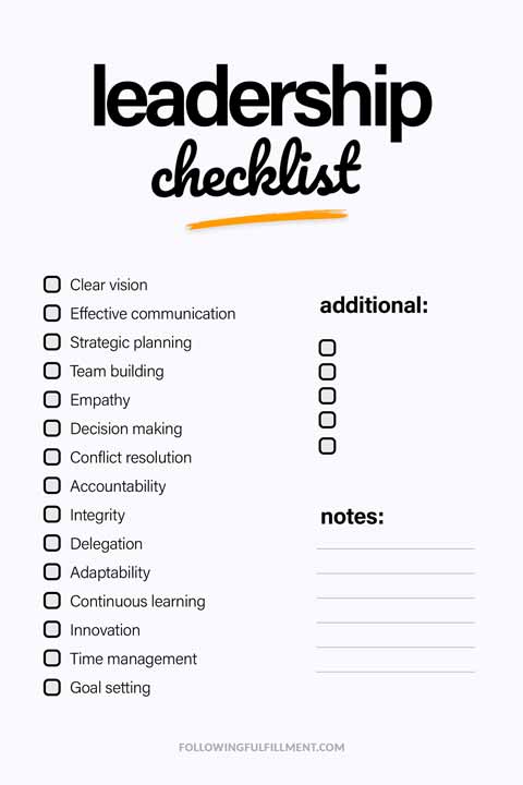 Leadership checklist